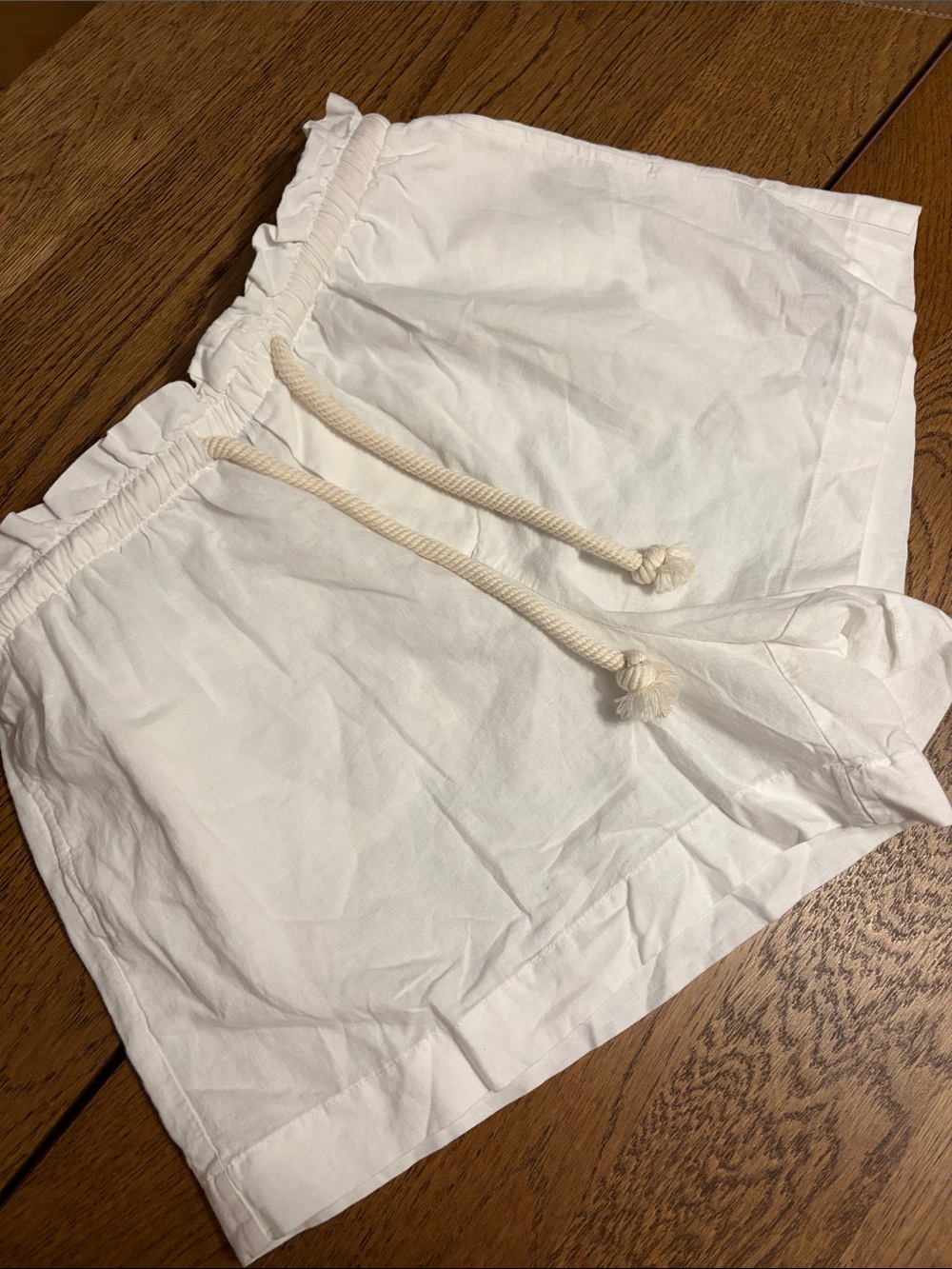 NWT ZARA White Linen Cotton High Waisted Drawtsring Summer Short - Picture 3 of 12